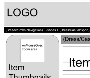 Shoe company wireframe thumbnail